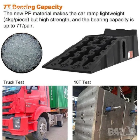 Пластмасови автомобилни рампи, 7 т, 905 x 305 x 215 мм, комплект 2 броя, снимка 10 - Аксесоари и консумативи - 49805746