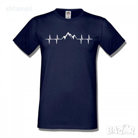 Мъжка тениска Heartbeat Mountain,Къмпинг,Планина,Изненада,Подарък,Поход,Връх,Хижа,, снимка 10 - Тениски - 36351793