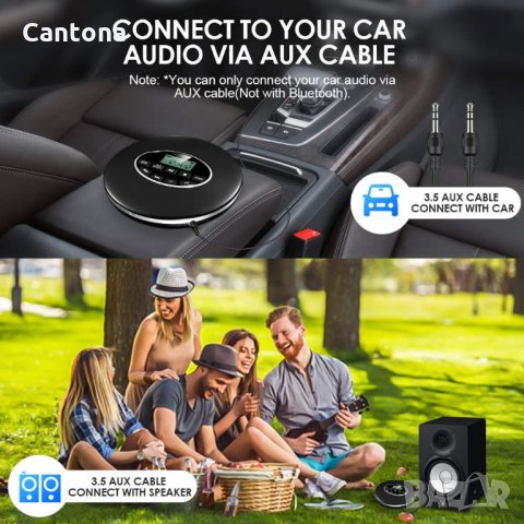 Bluetooth CD плейър с LCD дисплей, micro SD карта, AUX кабел, CD, CD-R, CD-RM, MP3, CD-DA, MPS, WMA , снимка 6 - Други - 36011139