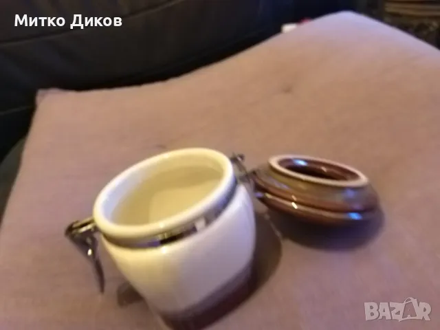 Захарница с метална затварачка керамична отлична, снимка 10 - Аксесоари за кухня - 50414208