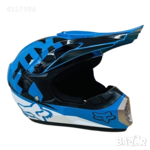 Крос каска за Мотор, Вело, АТВ-размер S и M, Син-червен с бял, снимка 6 - Аксесоари и консумативи - 52828661