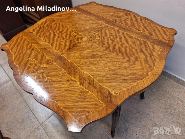 Маса с богата Интарзия Луи XV , снимка 3 - Маси - 52428485