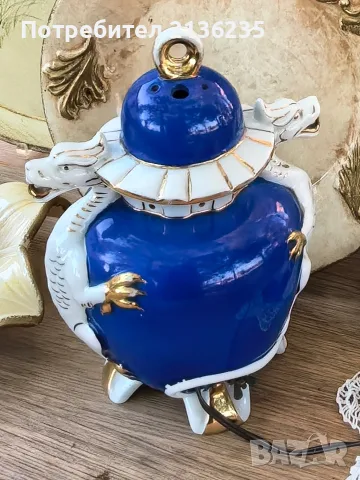 Порцеланова лампа Satsuma, снимка 8 - Антикварни и старинни предмети - 56110282