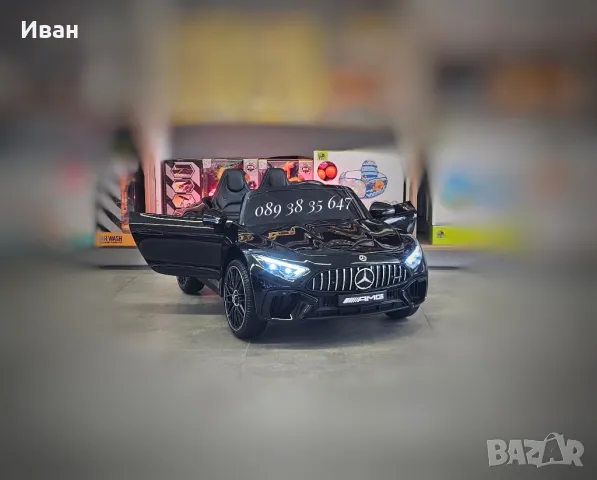 ТОП ЦЕНА!Акумулаторна кола Mercedes SL63 AMG с 12V батерия,EVA гуми,металик 