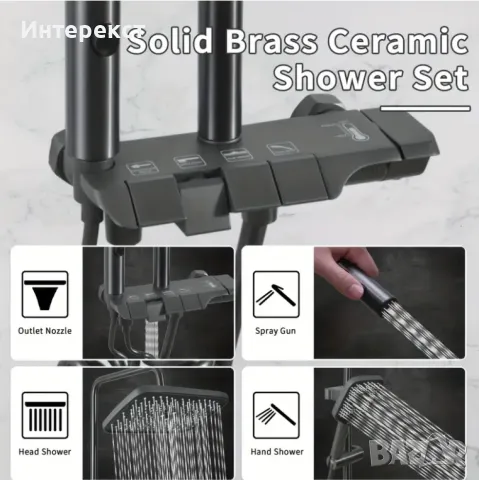 Цифрова душ система с дисплей за температурата и хигиенен душ, снимка 7 - Душове - 49124275