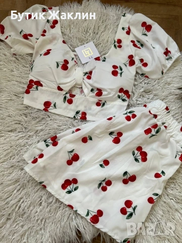 Дамски комплект с черешки 