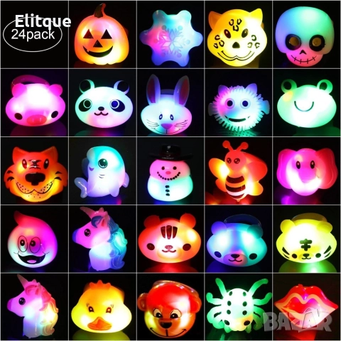 Светещ пръстен TPR. Мигащ парти пръстен, снимка 11 - Пръстени - 52800530