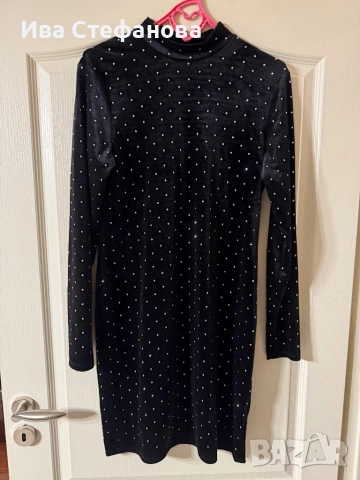 Нова разкошна парти бляскава коктейлна официална черна кадифе кадифена рокля, снимка 6 - Рокли - 52619447