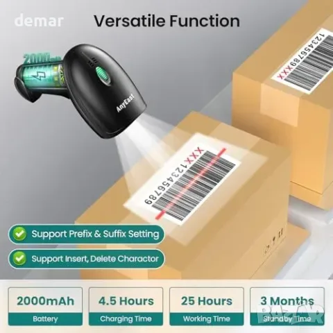 Жичен USB скенер за 1D и 2D баркодове и QR кодове със стойка, снимка 8 - Принтери, копири, скенери - 55945948
