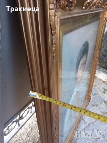 Уникално красива картина портрет масло на платно барок, снимка 3 - Антикварни и старинни предмети - 39678209