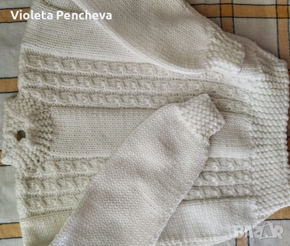 Ръчно плетен комплект елече и блузка, ретро стил, 6-12месеца, снимка 2 - Детски комплекти - 52126255
