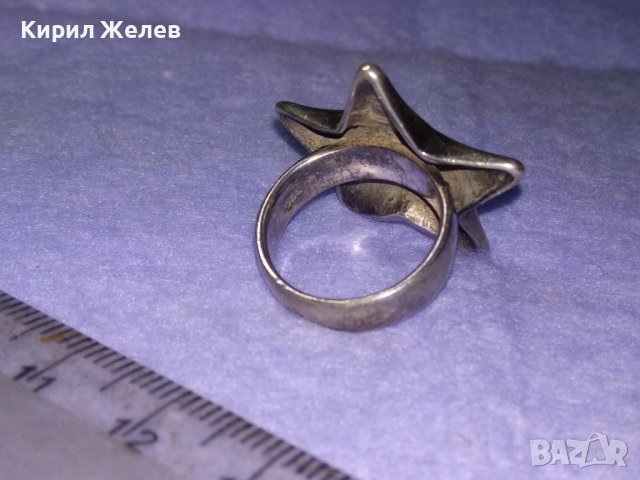 ВЕЛИКОЛЕПЕН ФИГУРАЛЕН СРЕБЪРЕН АРТ ПРЪСТЕН ЗВЕЗДА СРЕБРО 925 АНГЛИЯ БИЖУТЕРСКА РЪЧНА ИЗРАБОТКА 40617, снимка 13 - Пръстени - 42644491