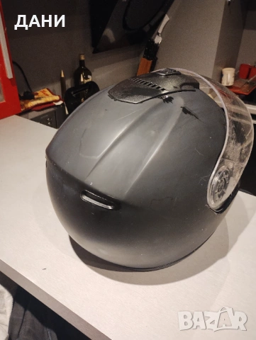 Мото каска черен мат размерXL61, с вградени слънчеви очила освен предпазна слюда.Делта спорт, снимка 7 - Аксесоари и консумативи - 53238719