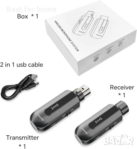 2.4 Ghz безжичен микрофонен предавател-приемник, XLR, снимка 6 - Микрофони - 51665994