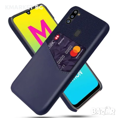 Samsung Galaxy M21 2021 Удароустойчив Cloth Texture Кожен Калъф и Протектор, снимка 5 - Калъфи, кейсове - 48387996