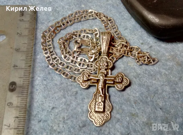 СПАСИ и СОХРАНИ ПРАВОСЛАВЕН СРЕБЪРЕН КРЪСТ РАЗПЯТИЕ с СРЕБЪРНА ВЕРИЖКА СРЕБРО 925 РЪЧНА РАБОТА 40112, снимка 13 - Антикварни и старинни предмети - 49248190