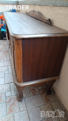 винтидж ретро шкаф за телевизор скрин холова секция с декоративни елементи, снимка 7 - Шкафове - 40374963