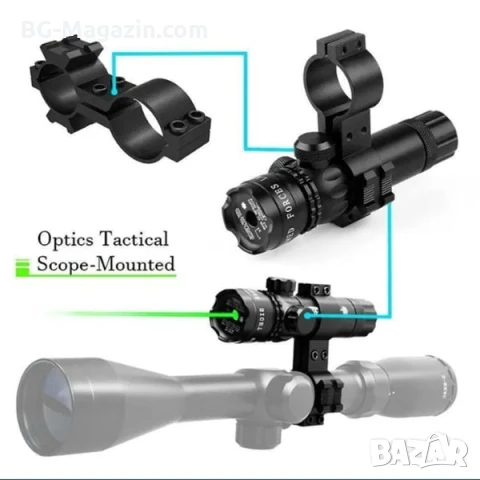 Акумулаторен зелен лазерен прицел мерник за лов въздушна пушка еърсофт лазер оръжие зелена точка, снимка 10 - Оборудване и аксесоари за оръжия - 51051945