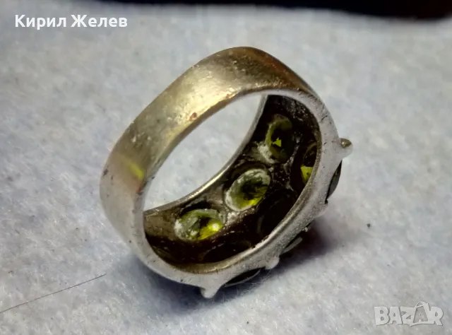ШАРМАНТЕН СКЪПОЦЕНЕН СРЕБЪРЕН ПРЪСТЕН МАТИРАНО СРЕБРО 925 с ЮВЕЛИРНО ФАСЕТИРАН ПЕРИДОТ ОЛИВИН 42680, снимка 3 - Пръстени - 49916543