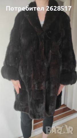 Дамско палто естествен косъм  от норка размер L , снимка 3 - Палта, манта - 44749571