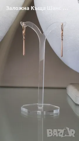 Руски златни обеци 14К, проба 583, СССР , снимка 6 - Обеци - 48634823