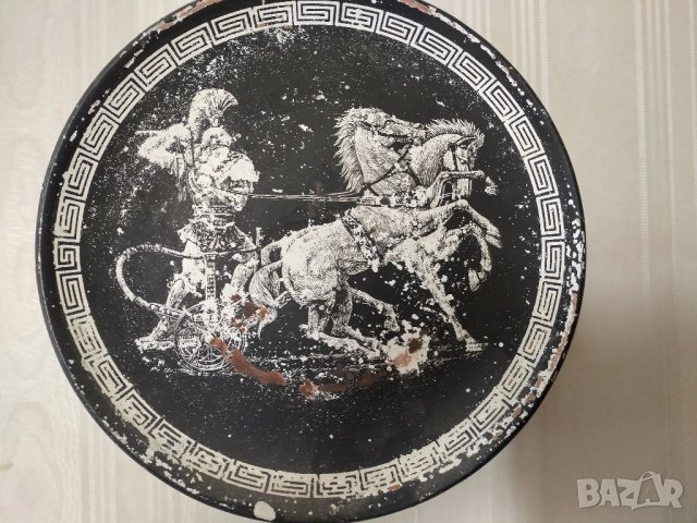 старинна керамична чиния за стена с древногръцката митология , снимка 3 - Декорация за дома - 51606096