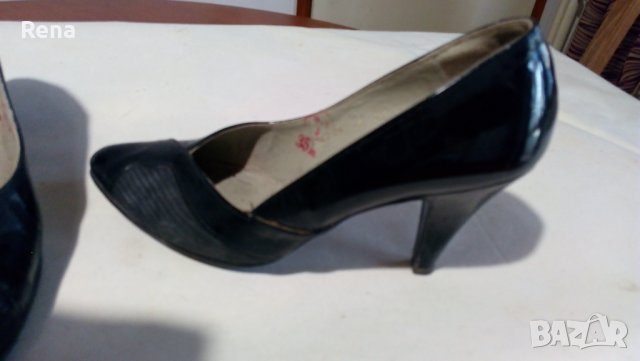 Дамски черни лачени обувки, снимка 5 - Дамски обувки на ток - 39660722