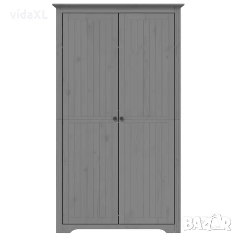 vidaXL Гардероб BODO, сив, 99x53,5x173 см, бор масив, снимка 3 - Гардероби - 56147367