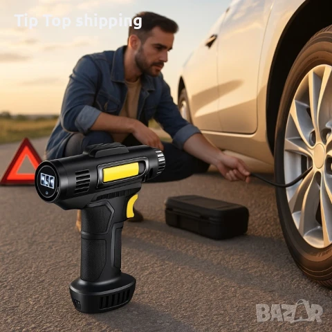 🚗 Безжичен дигитален компресор за автомобил, снимка 2 - Аксесоари и консумативи - 51203335