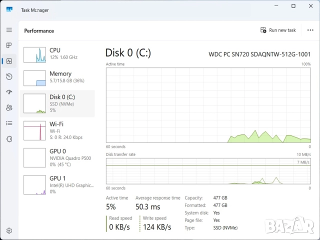 Мощен Лаптоп Lenovo Thinkpad P52s 15.6" i7-8550U/RAM16GB/SSD 512GB /NVIDIA Quadro P500 2GB DDR5, снимка 12 - Лаптопи за работа - 51838368