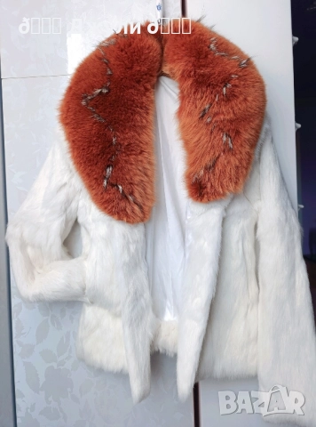 Палто с естествен косъм от чинчила и лисица, снимка 4 - Палта, манта - 48772579