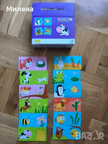 Образователен пъзел Dodo - С какво се хранят животните?, снимка 3 - Образователни игри - 53139273