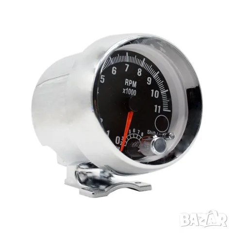 Черен оборотомер 3.75 инча до 11000 RPM за 8 цилиндъра