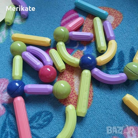 Бебешки комплект играчки - сглобяеми магнитни блокове, снимка 4 - Образователни игри - 42433048