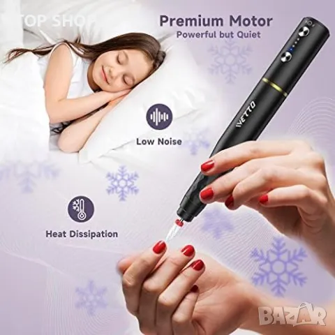 Нова Професионална електрическа пила за акрил гел нокти Маникюр Педикюр, снимка 2 - Тримери - 49249324