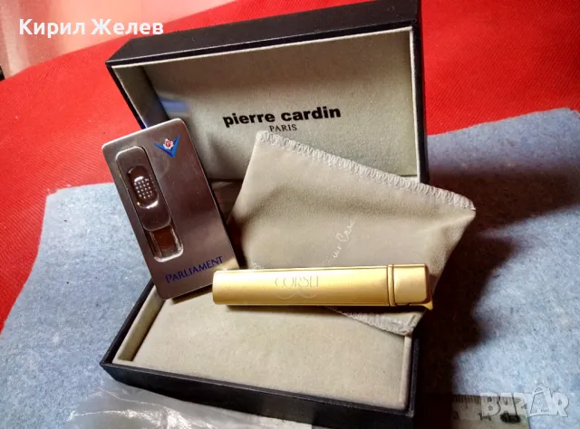 PIERRE CARDIN PARIS ЛУКСОЗНА ЕЛЕКТРОННА ЗАПАЛКА PARLIAMENT с КУТИЯ Бонус ГАЗОВА ЗАПАЛКА CORSET 41034, снимка 13 - Запалки - 47610045