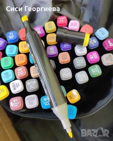 💥ПРОМО💥Комплект от маркери с алкохолна основа с две страни и калъф за съхранение - 48бр,60бр,80б, снимка 3 - Други - 41777382