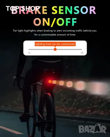 TOWILD TL08 Задна светлина за велосипед с Expression DIY функция, снимка 3 - Аксесоари за велосипеди - 49488049
