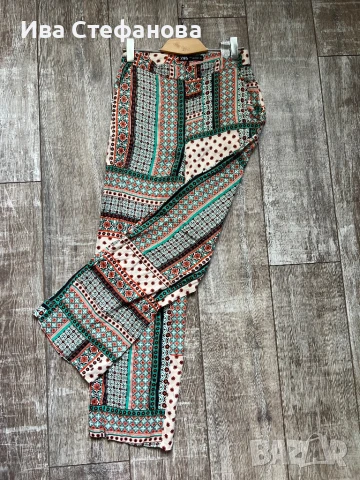 Нов висока талия ежедневен елегантен панталон zara Zara Зара свободна кройка 100 % вискоза  , снимка 3 - Панталони - 46264671