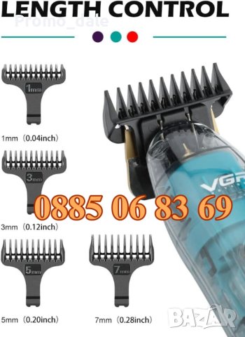 Машинка за подстригване VGR V-695, водоустойчива, тример за подстригване, снимка 3 - Машинки за подстригване - 42202156