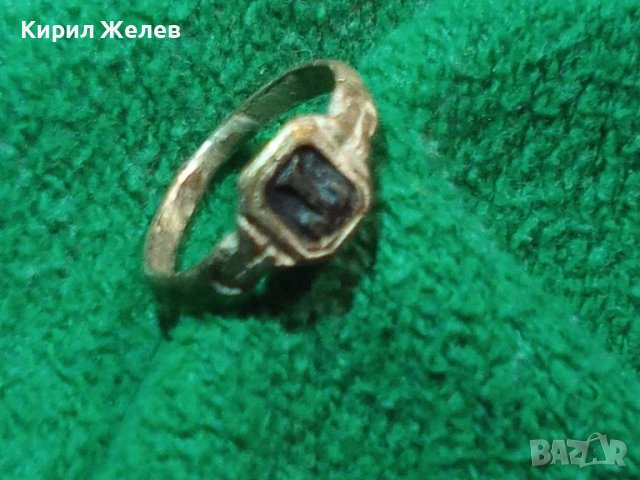 Старинен пръстен сачан ръчна изработка с БУКВА Т - 67361, снимка 4 - Антикварни и старинни предмети - 28993412