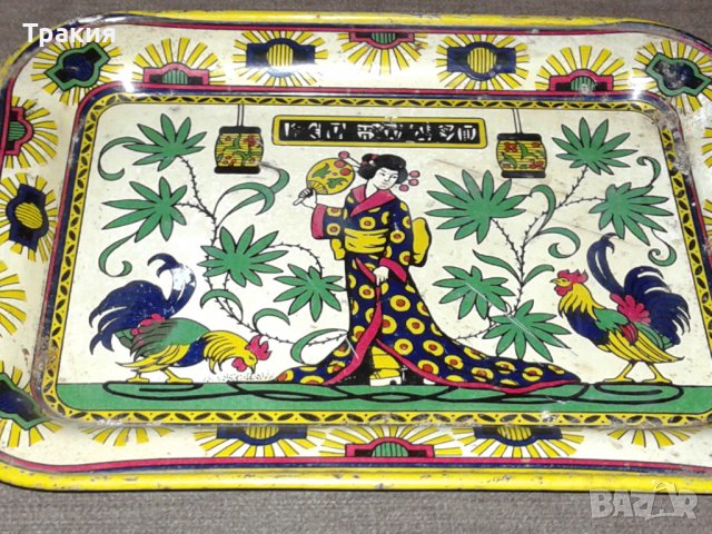 Стара 100 г. японска тава поднос, снимка 2 - Антикварни и старинни предмети - 38885894