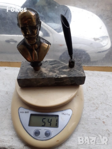 Малък бронзов бюст - мастилница, фигура, статуетка, снимка 6 - Антикварни и старинни предмети - 53335709