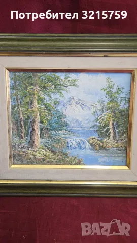 Красива картина масло , платно 40х34см., снимка 2 - Картини - 50413237