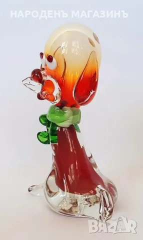 МУРАНО - MURANO - статуетка куче фигура изцало от цветно стъкло етикет , снимка 4 - Други ценни предмети - 47777567