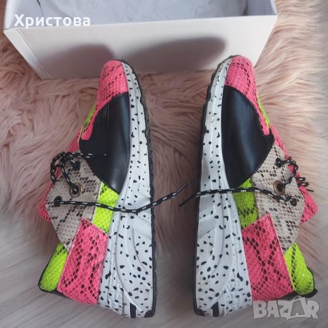 Неонови сникърси в зелено и цикламено - 30,00лв., снимка 3 - Маратонки - 34593220