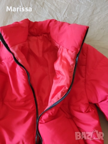 Дамско зимно пухено яке червено – много запазено, снимка 5 - Якета - 53765223