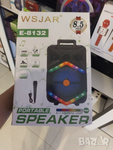 Караоке тонколона с безжичен микрофон и диско светлина , снимка 2 - Bluetooth тонколони - 51650312