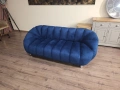 Син диван тройка от плат кадифе, снимка 5