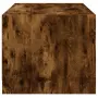 vidaXL Маса за кафе със стъклени врати, опушен дъб, 68x50x42 см, снимка 7